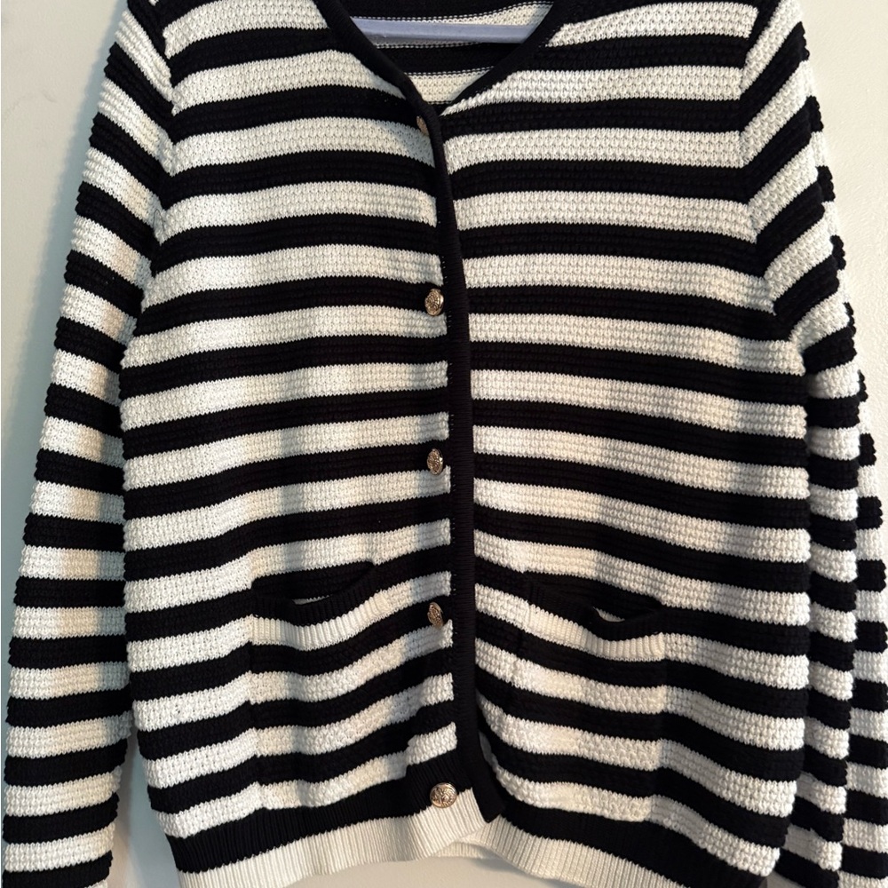 Striped Black and White Women's Sweater